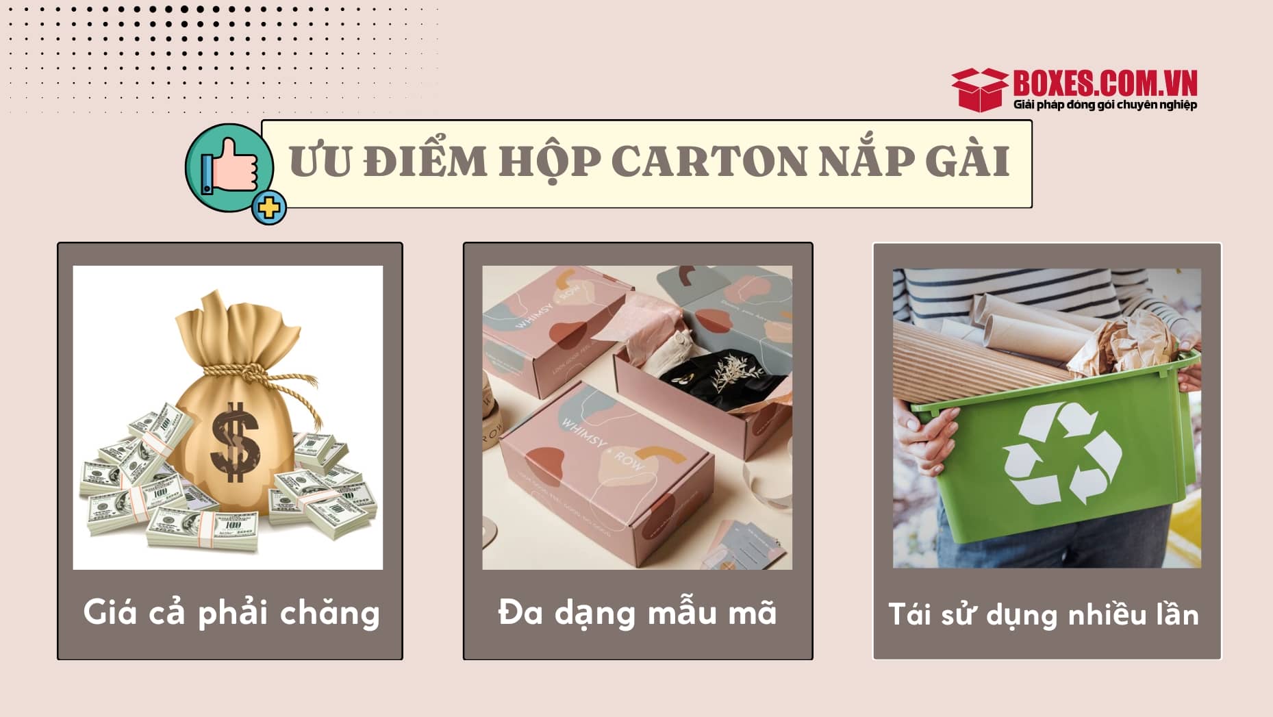 Ưu điểm của hộp carton nắp gài mà bạn có thể chưa biết?