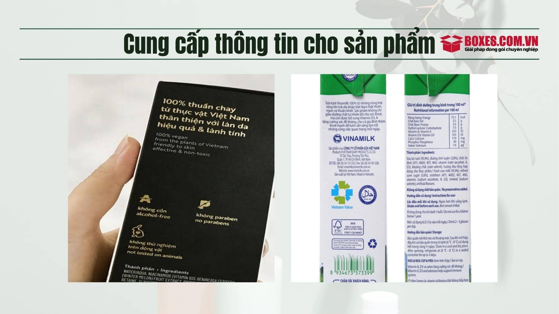 Bao bì sản phẩm có chức năng cung cấp thông tin cho sản phẩm