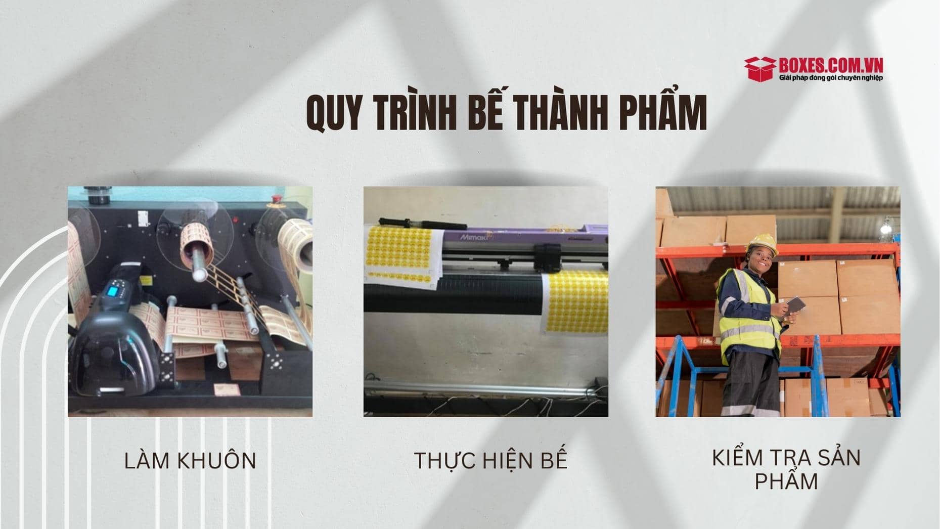 Các bước khi bế thành phẩm