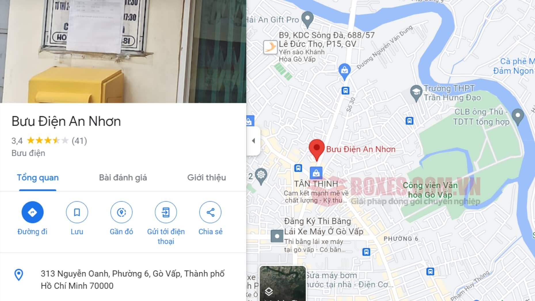Đánh giá của khách hàng trên google Map về bưu điện An Nhơn