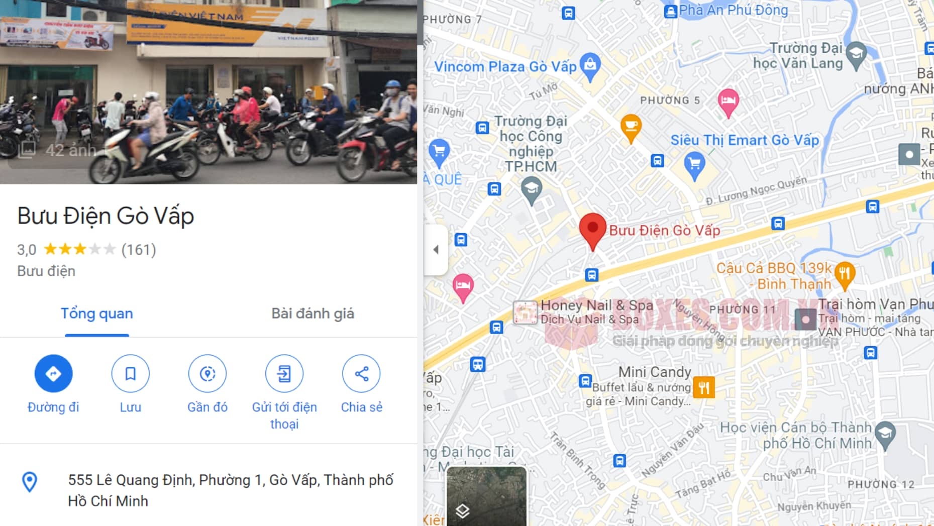 Đánh giá của khách hàng trên google Map về bưu điện Gò Vấp
