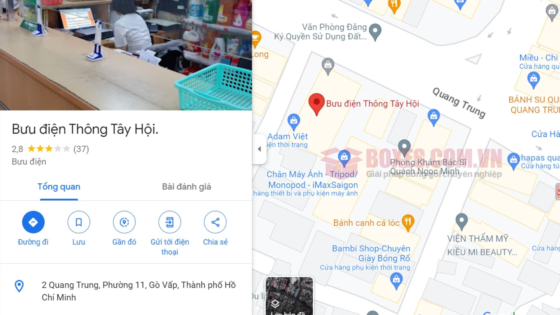 Đánh giá của khách hàng trên google Map về bưu điện Thông Tây Hội