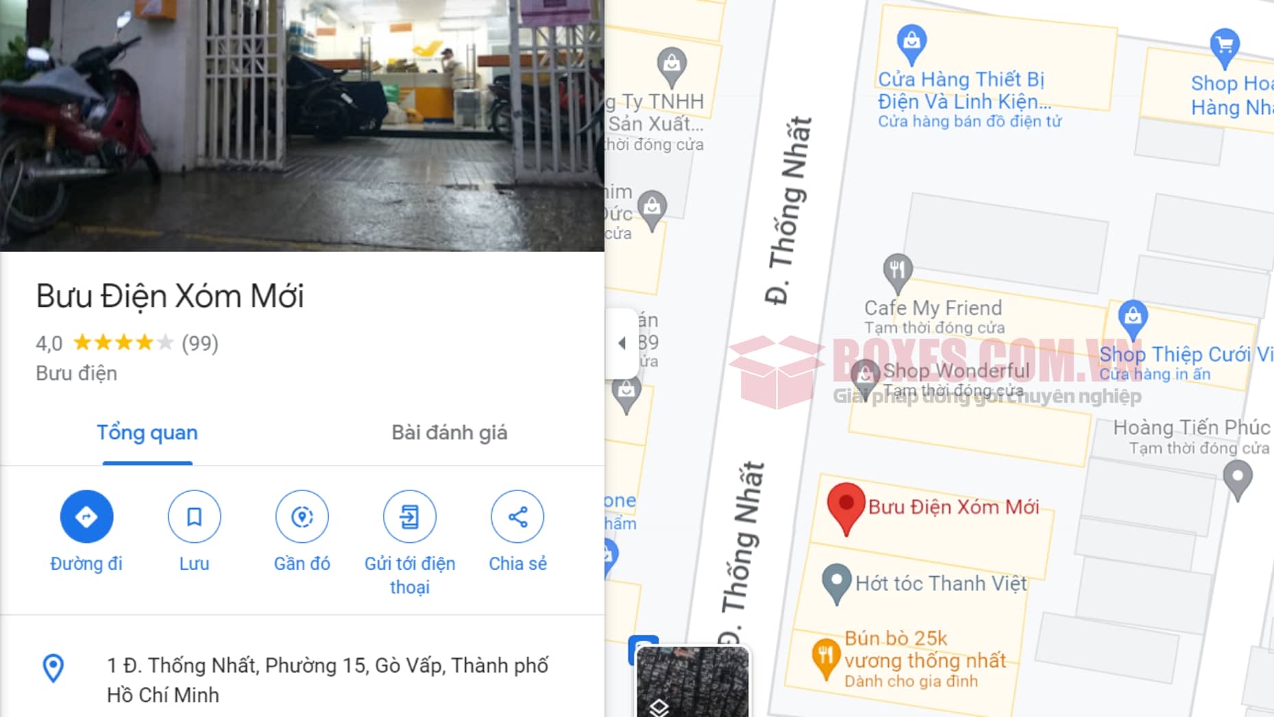 Đánh giá của khách hàng trên google Map về bưu điện Xóm Mới