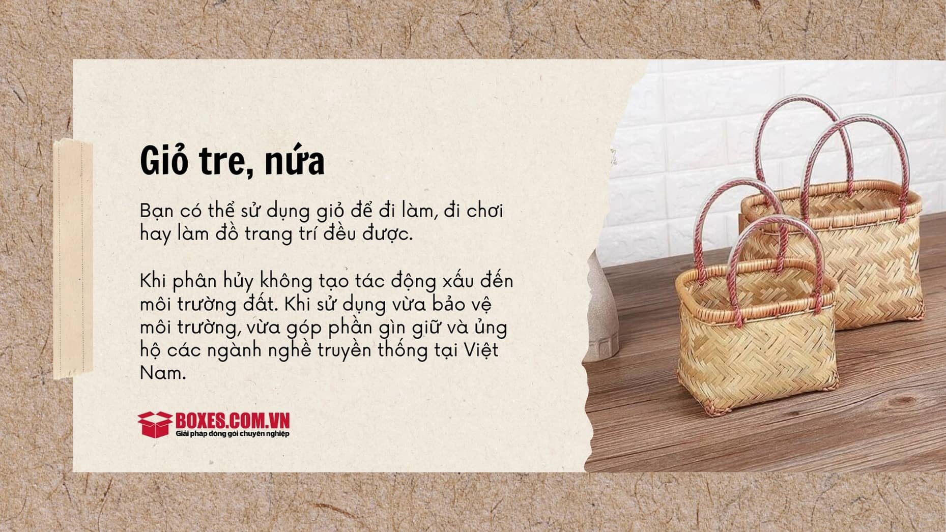 Dùng giỏ tre, nứa để bảo vệ môi trường
