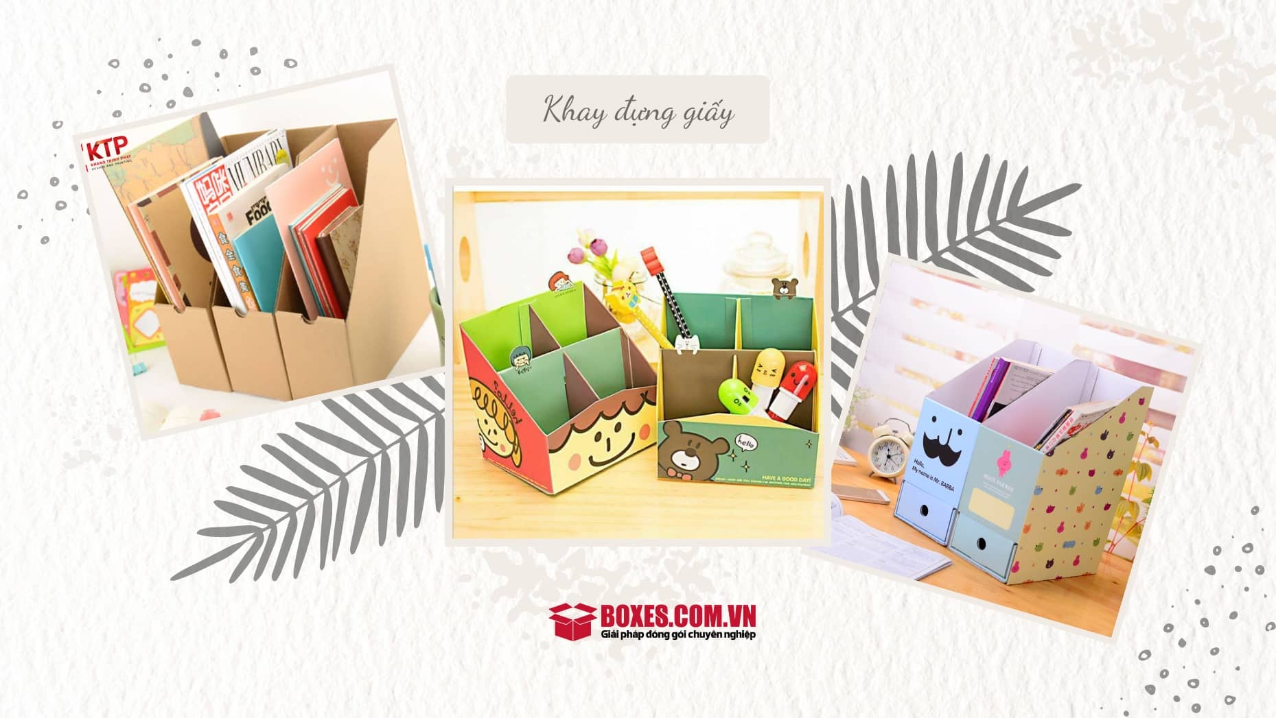 Khay đựng giấy làm từ hộp giấy tái chế