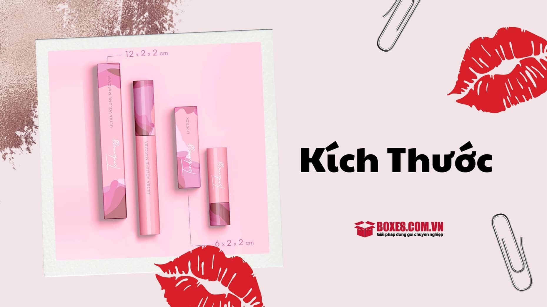 Kích thước phổ biến của hộp giấy đựng son thông thường 