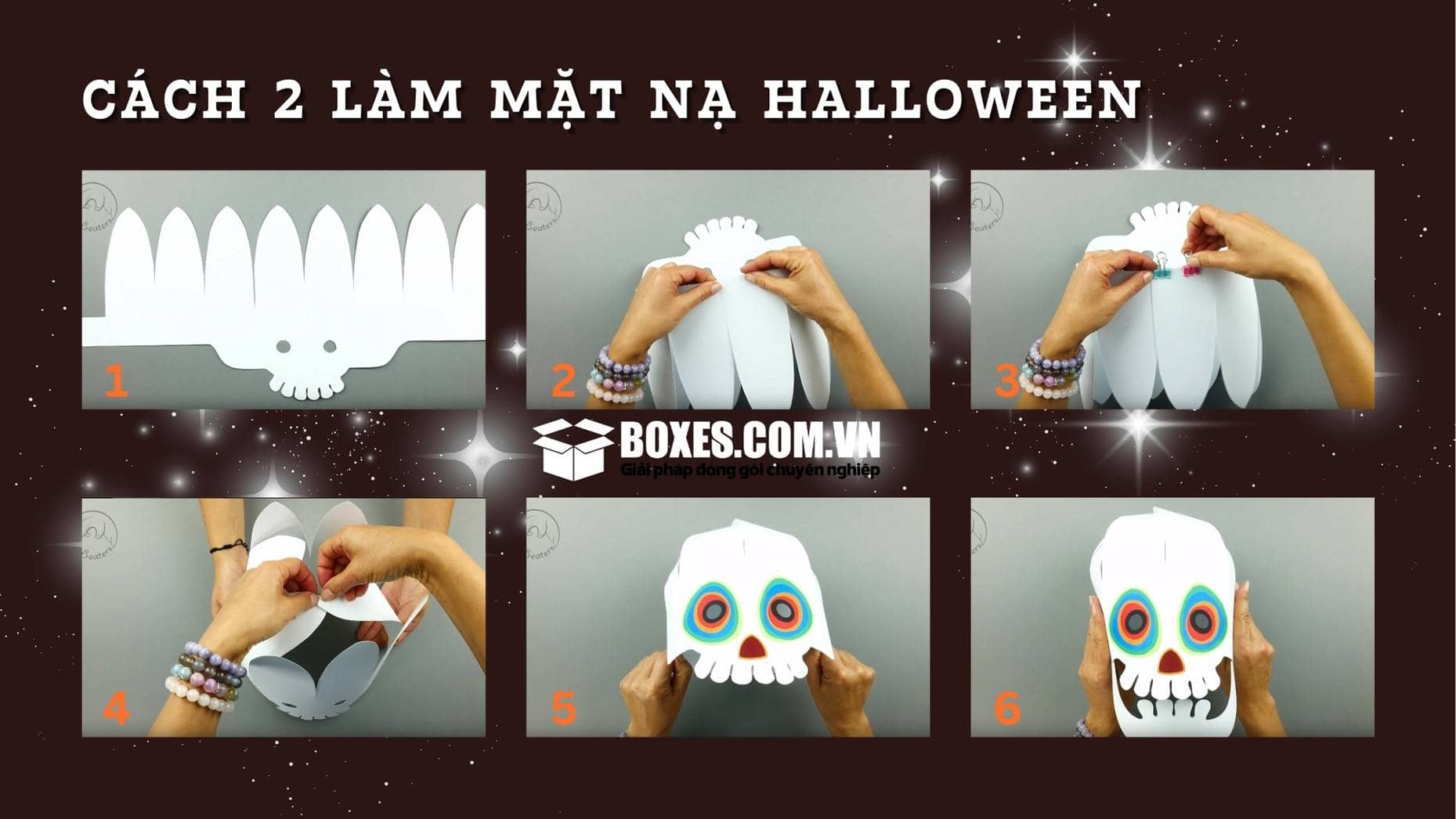 Cách làm mặt nạ Halloween bằng giấy cho bạn khéo tay