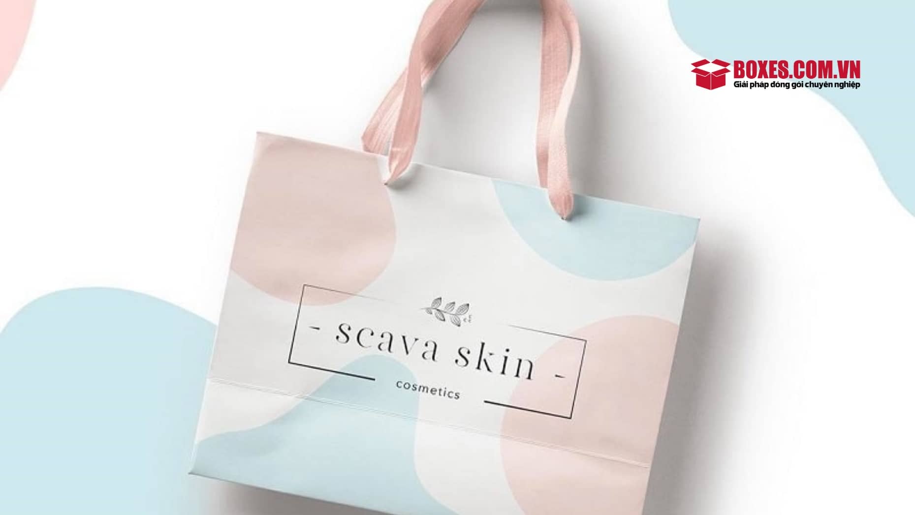 Mẫu túi giấy đựng mỹ phẩm màu pastel