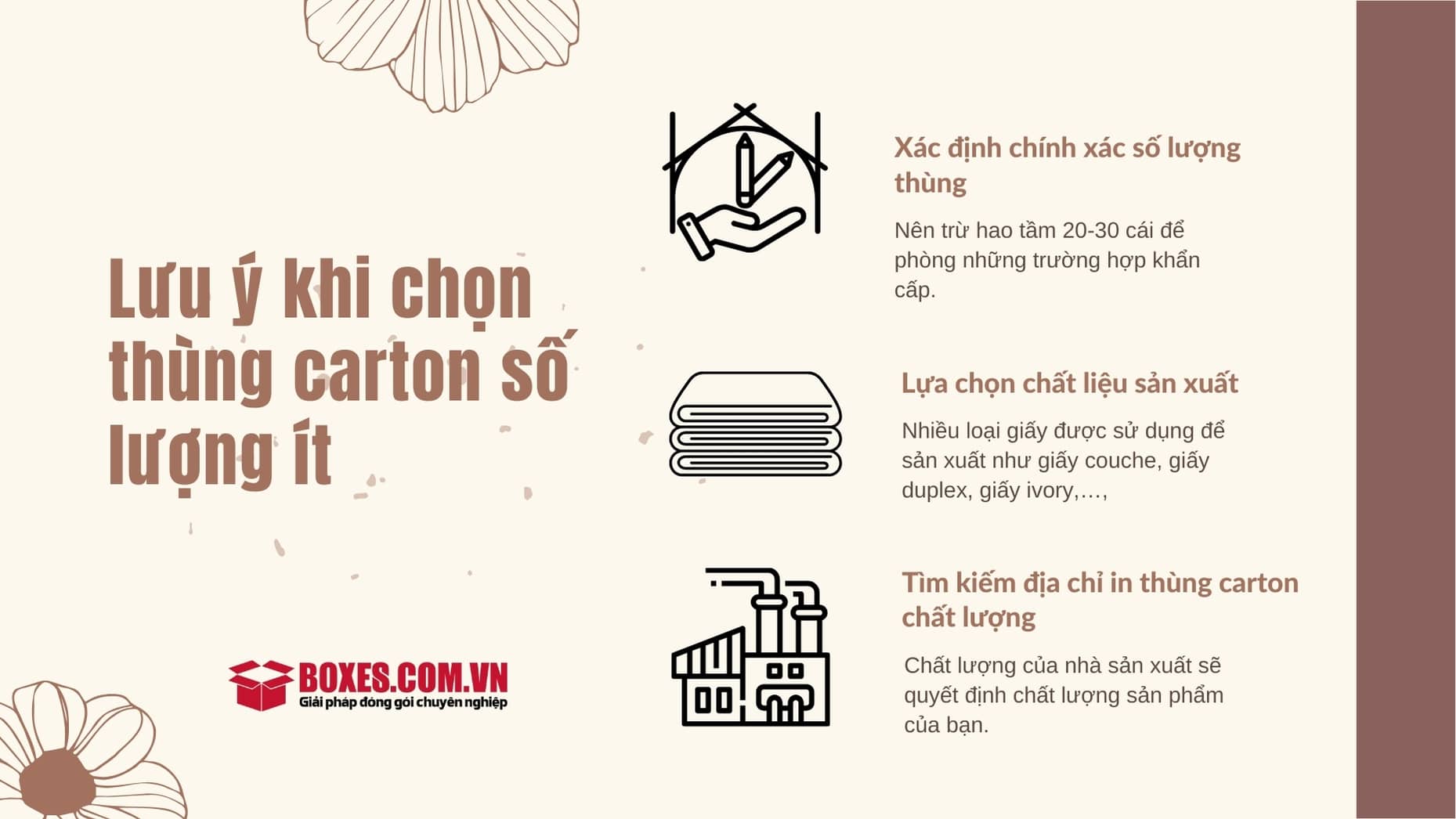 Những thông tin cần biết trước khi chọn thùng carton