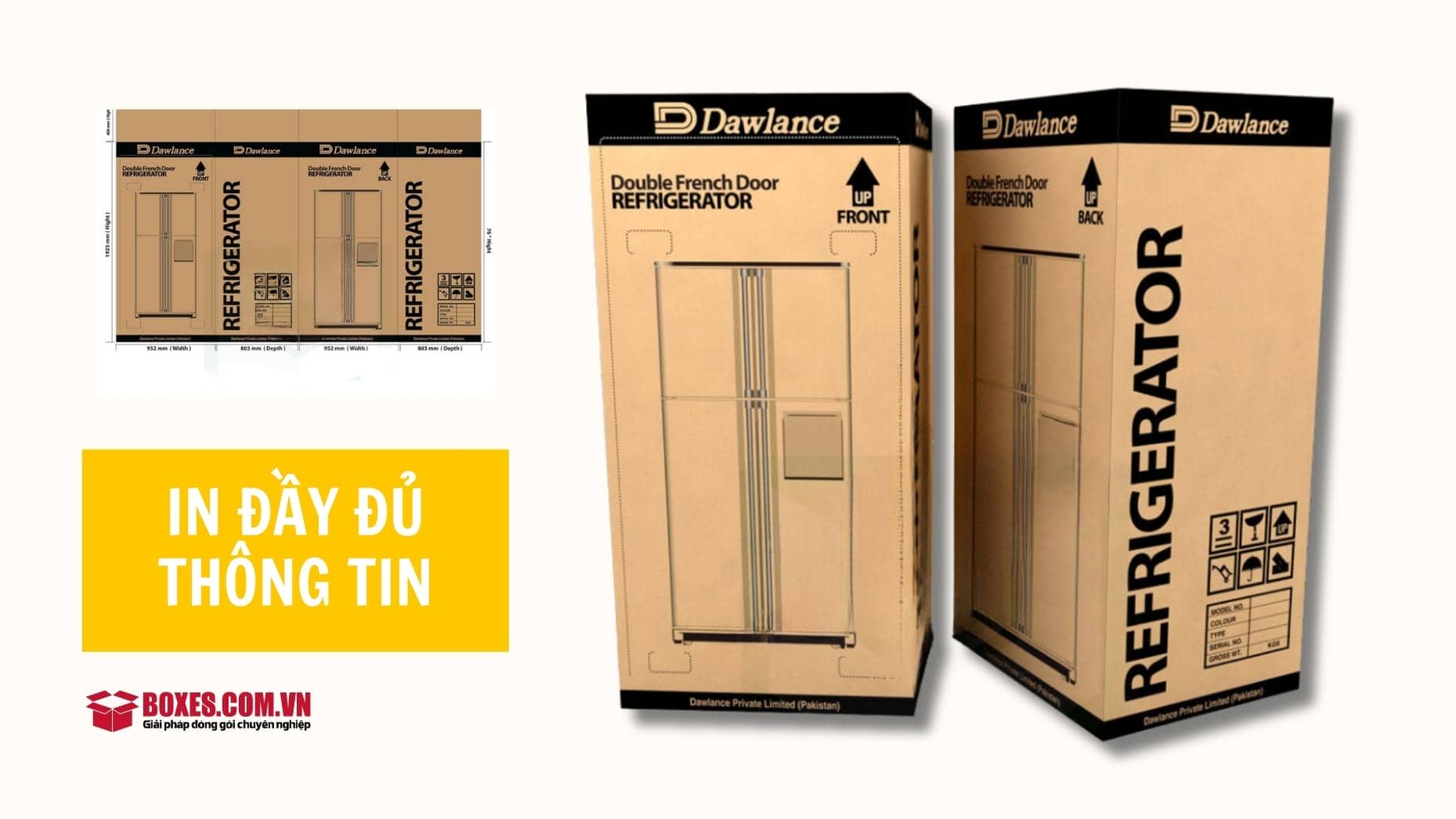 Những thông tin cần thiết khi in thùng carton tủ lạnh