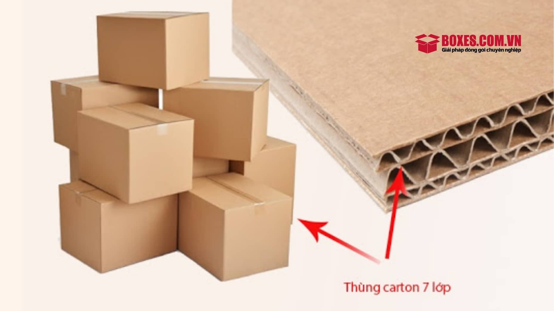 Sử dụng giấy carton 7 lớp để sản xuất thùng carton 100cm