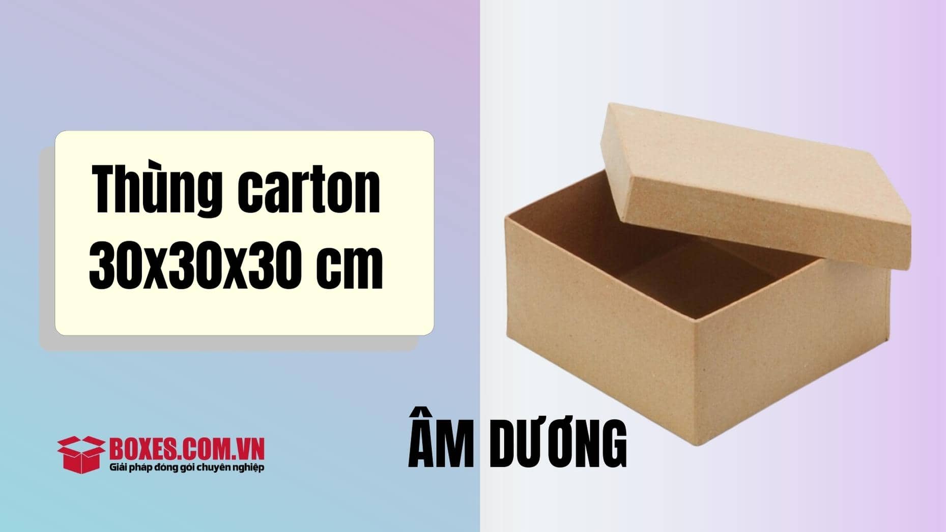 Thùng carton 30x30x30 cm âm dương
