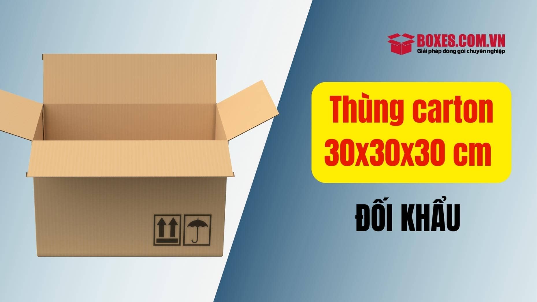 Thùng carton 30x30x30 cm đối khẩu