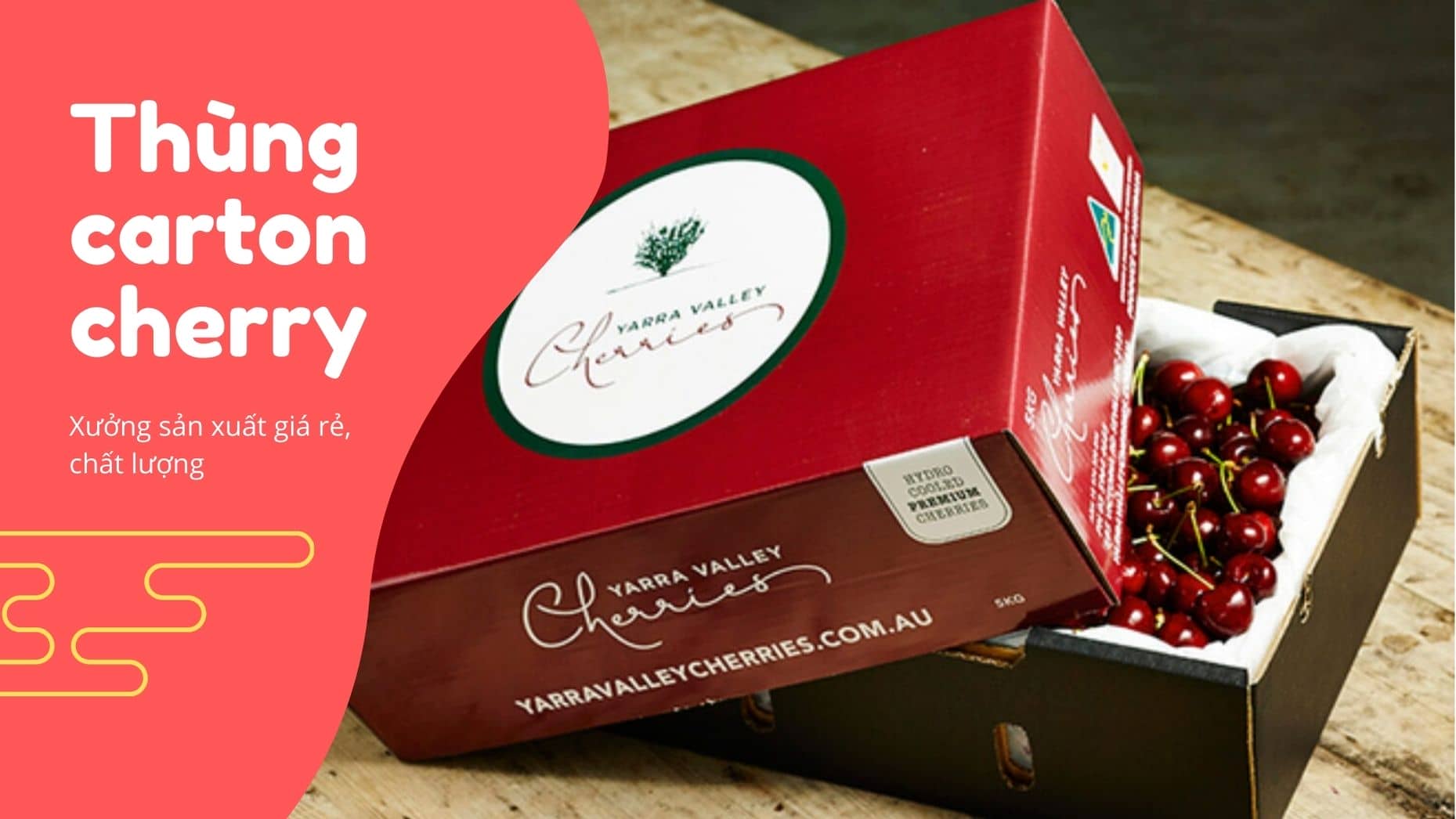 Xưởng sản xuất thùng carton đựng cherry giá rẻ, chất lượng