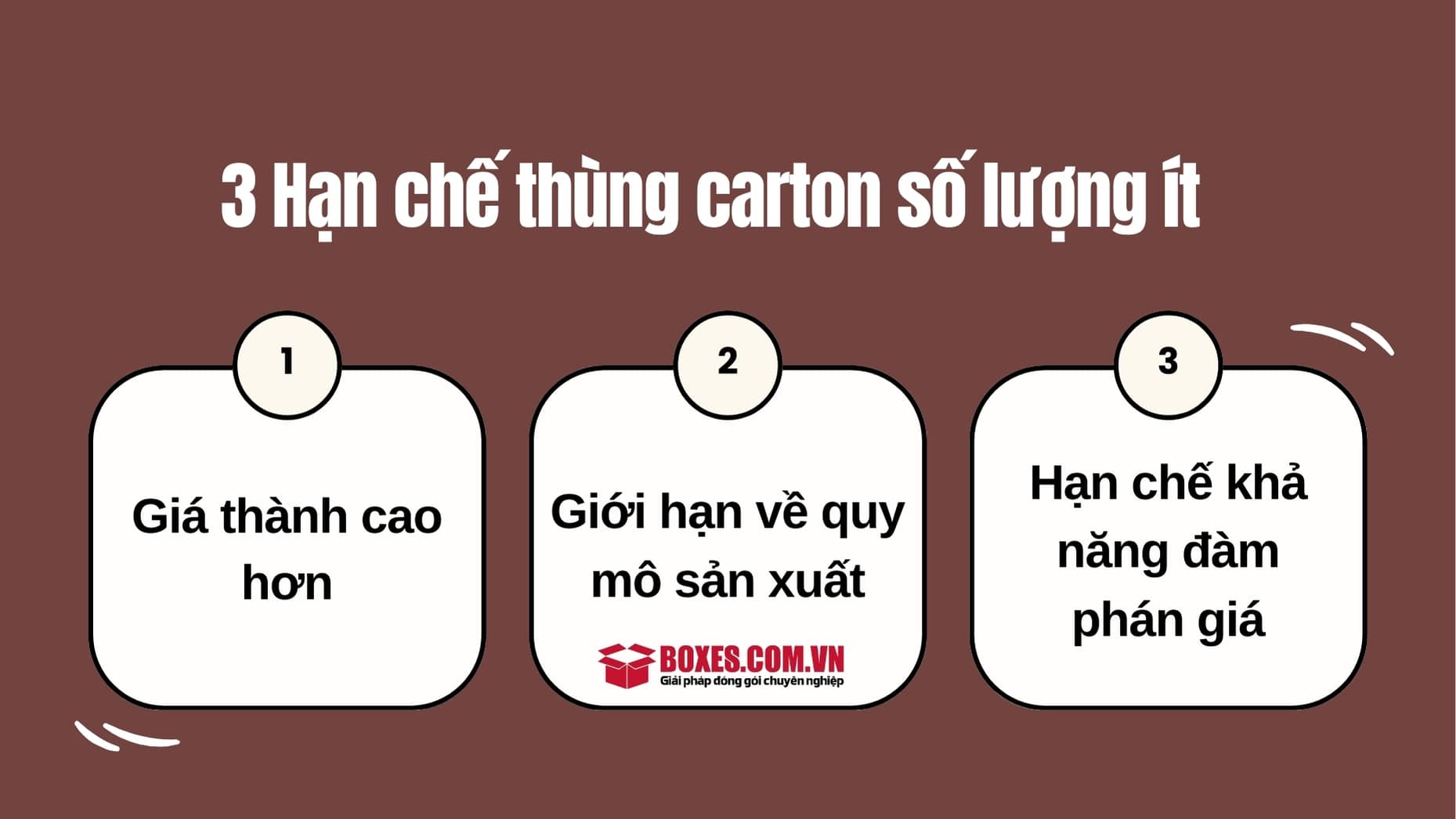 Nhược điểm của thùng carton số lượng ít