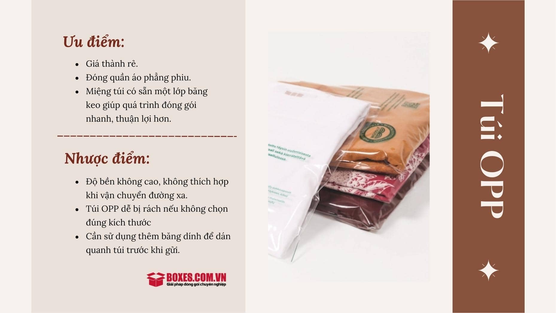 Ưu nhược điểm của túi gói quần áo OPP