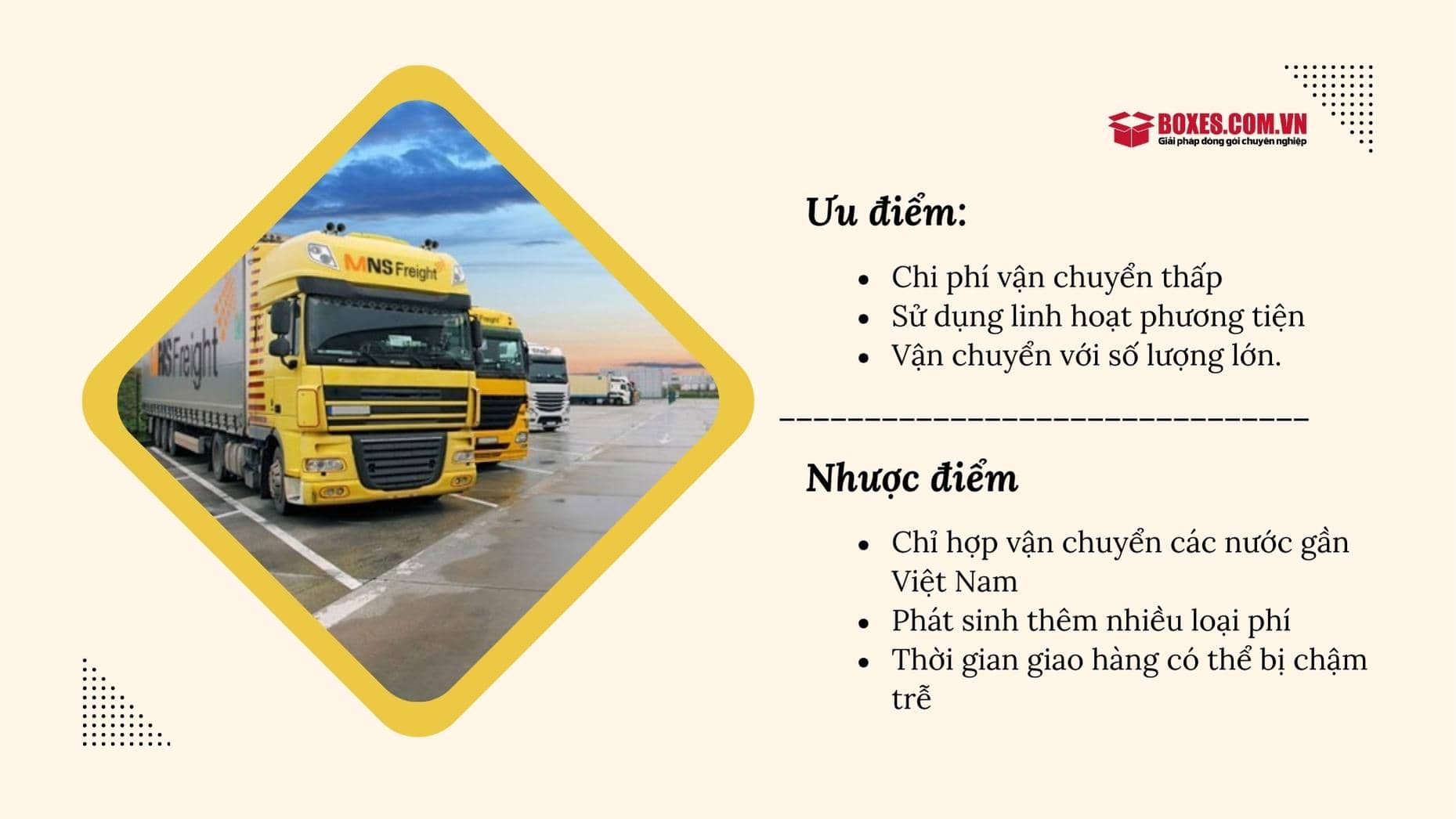 Ưu nhược điểm khi vận chuyển hàng hóa bằng đường bộ