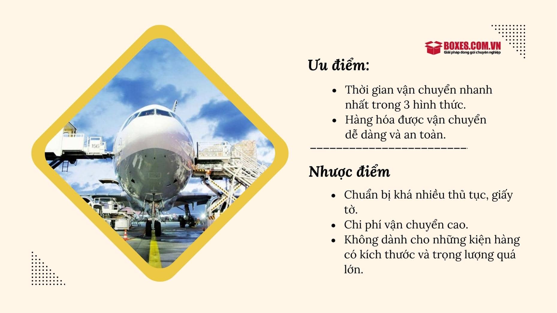 Ưu nhược điểm khi vận chuyển hàng hóa bằng đường hàng không