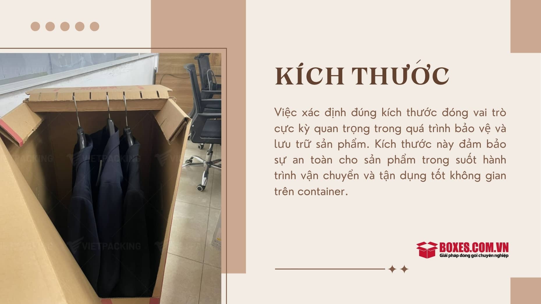 Xác định đúng kích thước thùng carton treo áo vest giúp quần áo được bảo quản tốt hơn