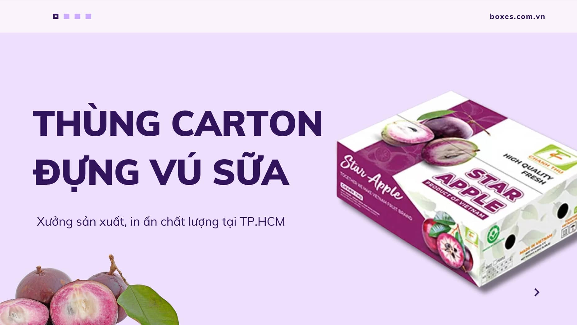 Xưởng in ấn thùng carton đựng vú sữa xuất khẩu chất lượng, giá rẻ tại TP.HCM