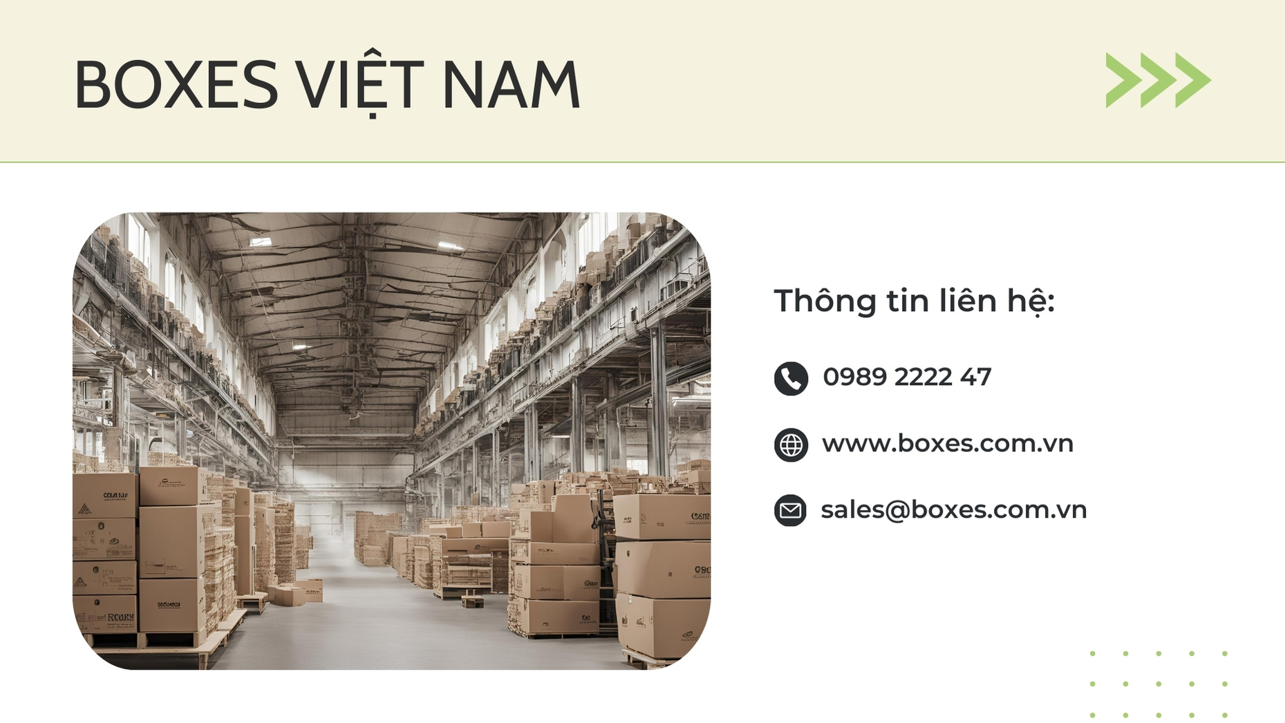 Thông tin liên hệ với Boxes Việt Nam