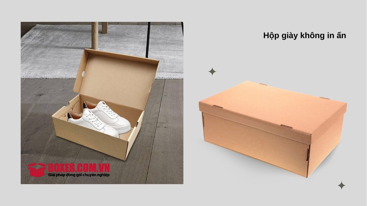 Hình ảnh hộp giày không in ấn tại Boxes Việt Nam - Hộp giấy thời trang