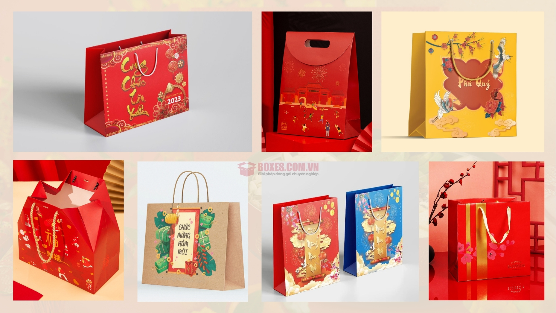 Hình ảnh các mẫu túi giấy đựng quà Tết 3